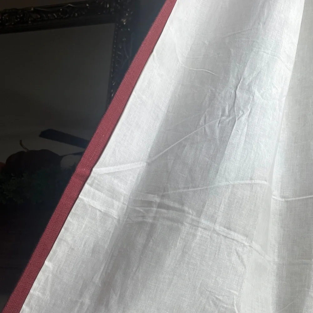 Restoration Hardware Deep Red Curtains Henna 100% linen set of 2 panels